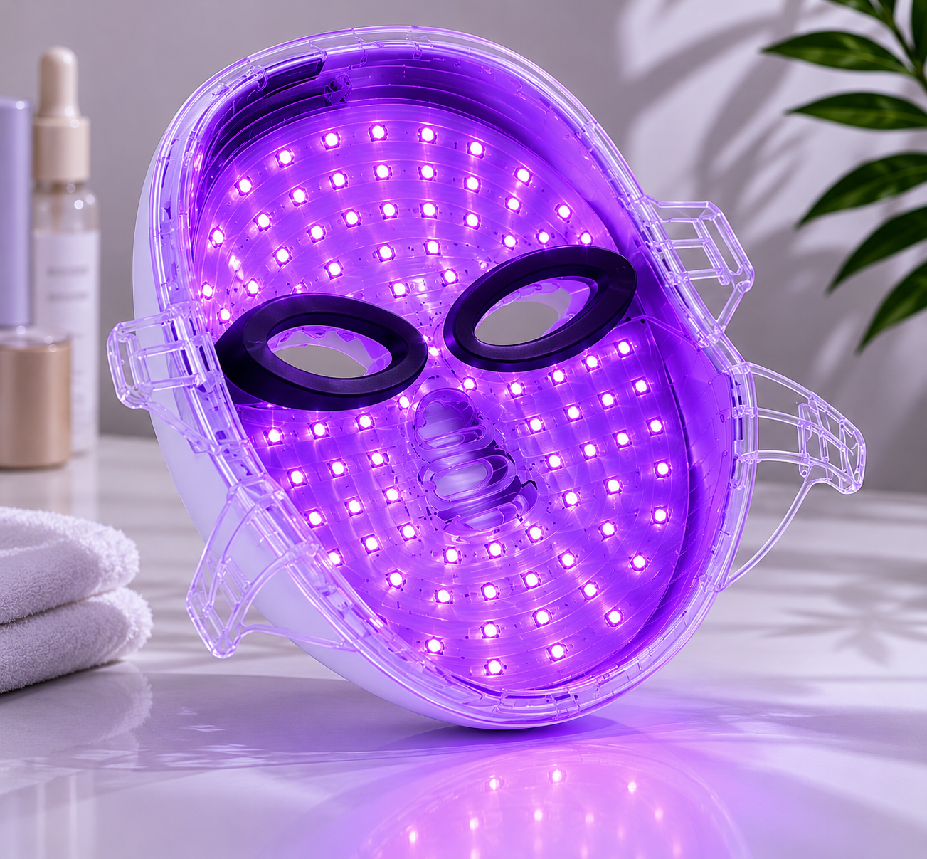 Mască LED Facial 7 Culori LunaGlow — Terapie cu Lumină pentru Ten Radiant