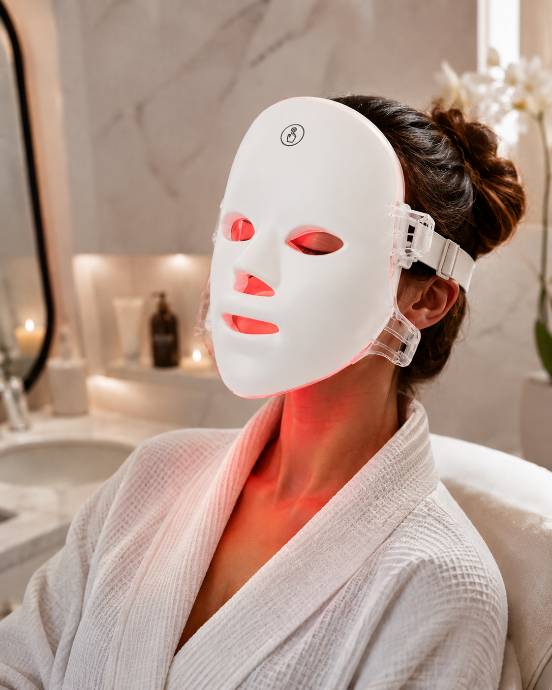 Mască LED Facial 7 Culori LunaGlow — Terapie cu Lumină pentru Ten Radiant